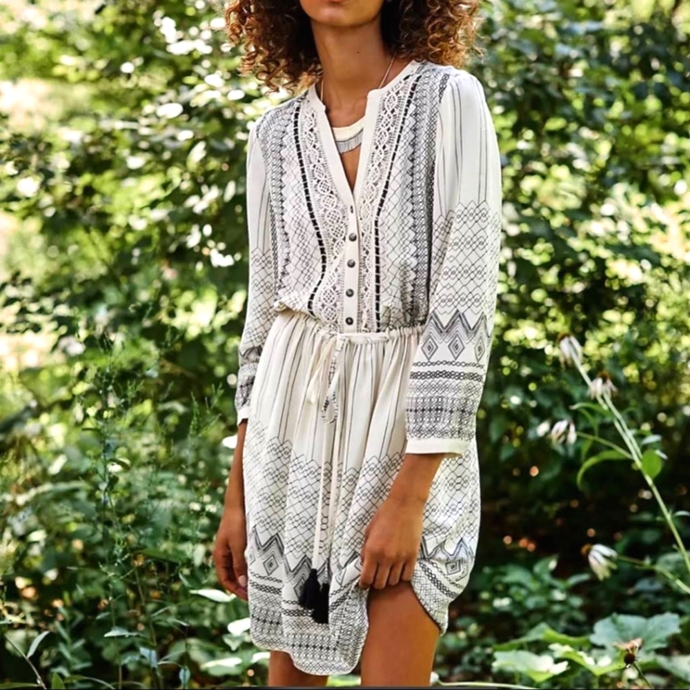 New with tags Anthropologie Floreat cream and black dress, size 0